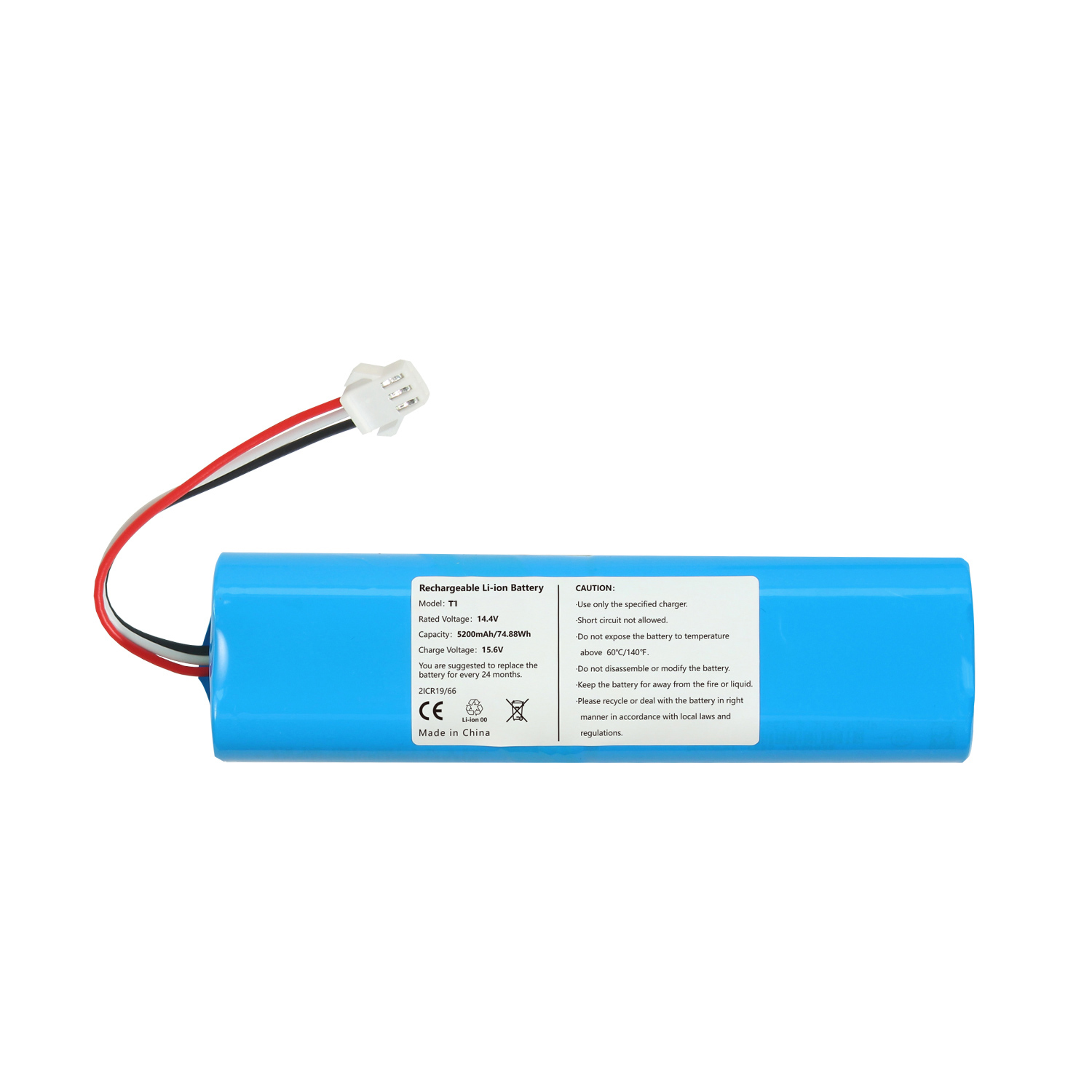 14.4 V 5200mAh Vacuum Cleaner Battery for Lenovo T1 Robot Vacuum Cleaner Battery