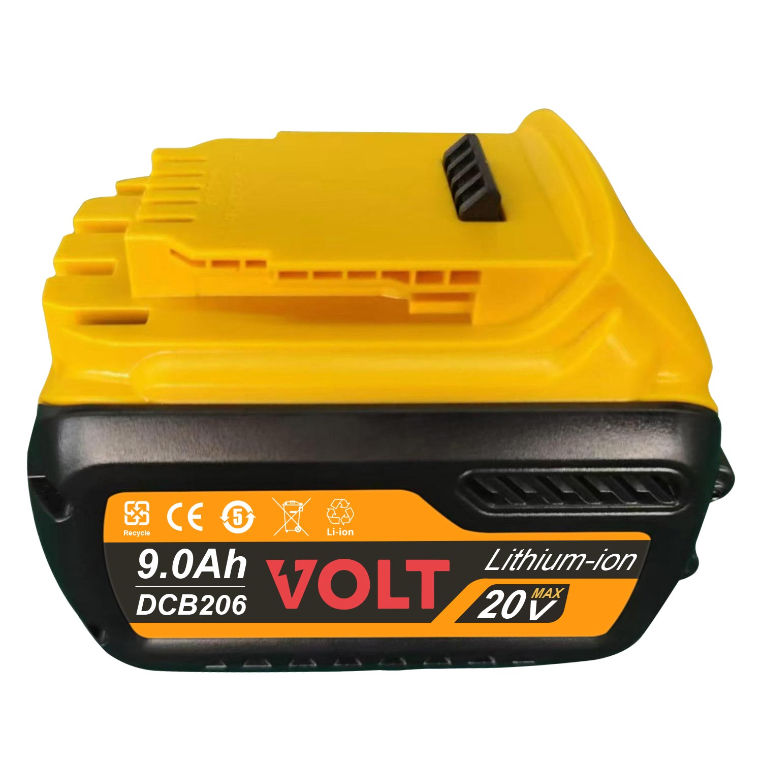High-Capacity 20V 9.0Ah 180Wh Lithium Ion Replacement Battery for Dewalt DCB205 DCB206 DCB200
