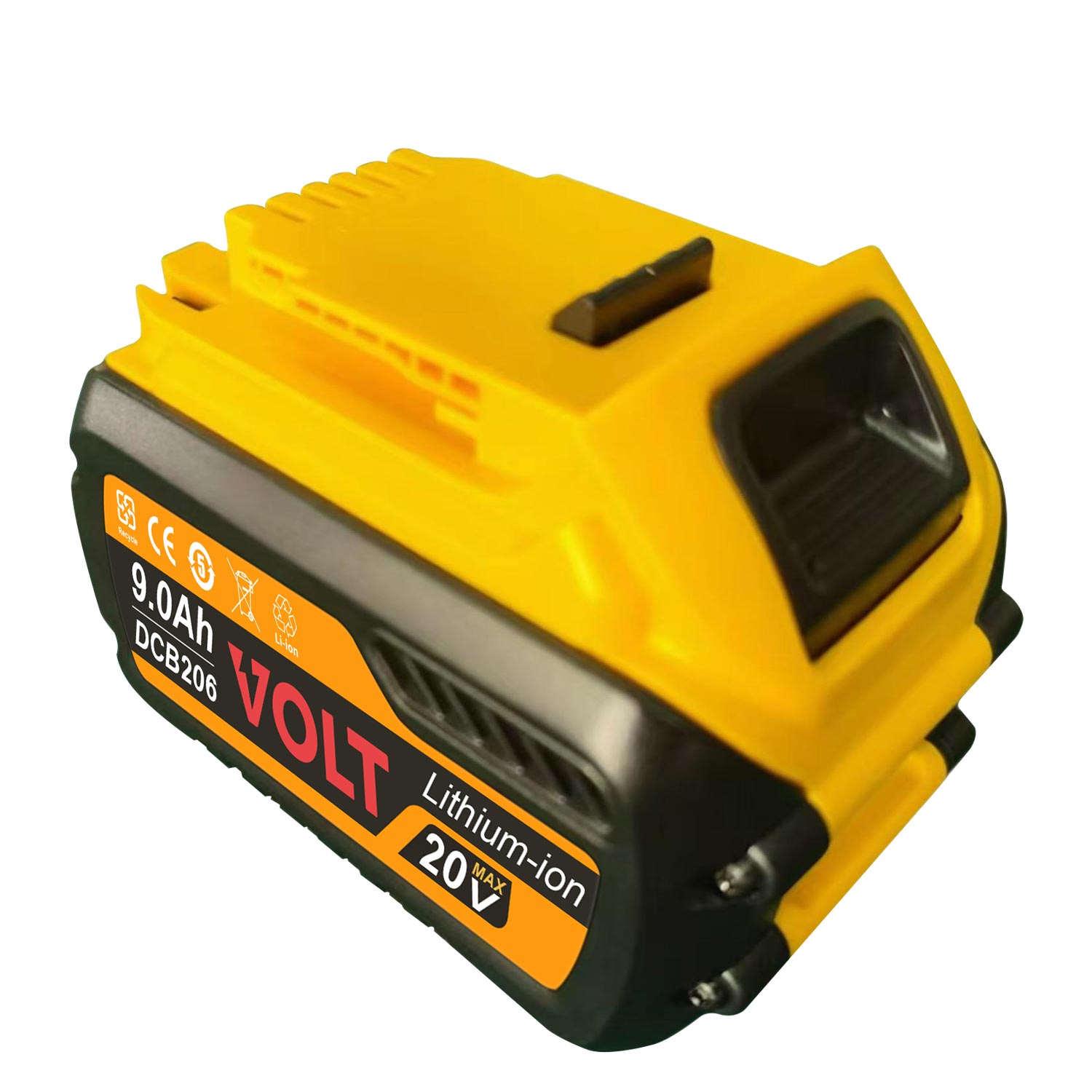 High-Capacity 20V 9.0Ah 180Wh Lithium Ion Replacement Battery for Dewalt DCB205 DCB206 DCB200