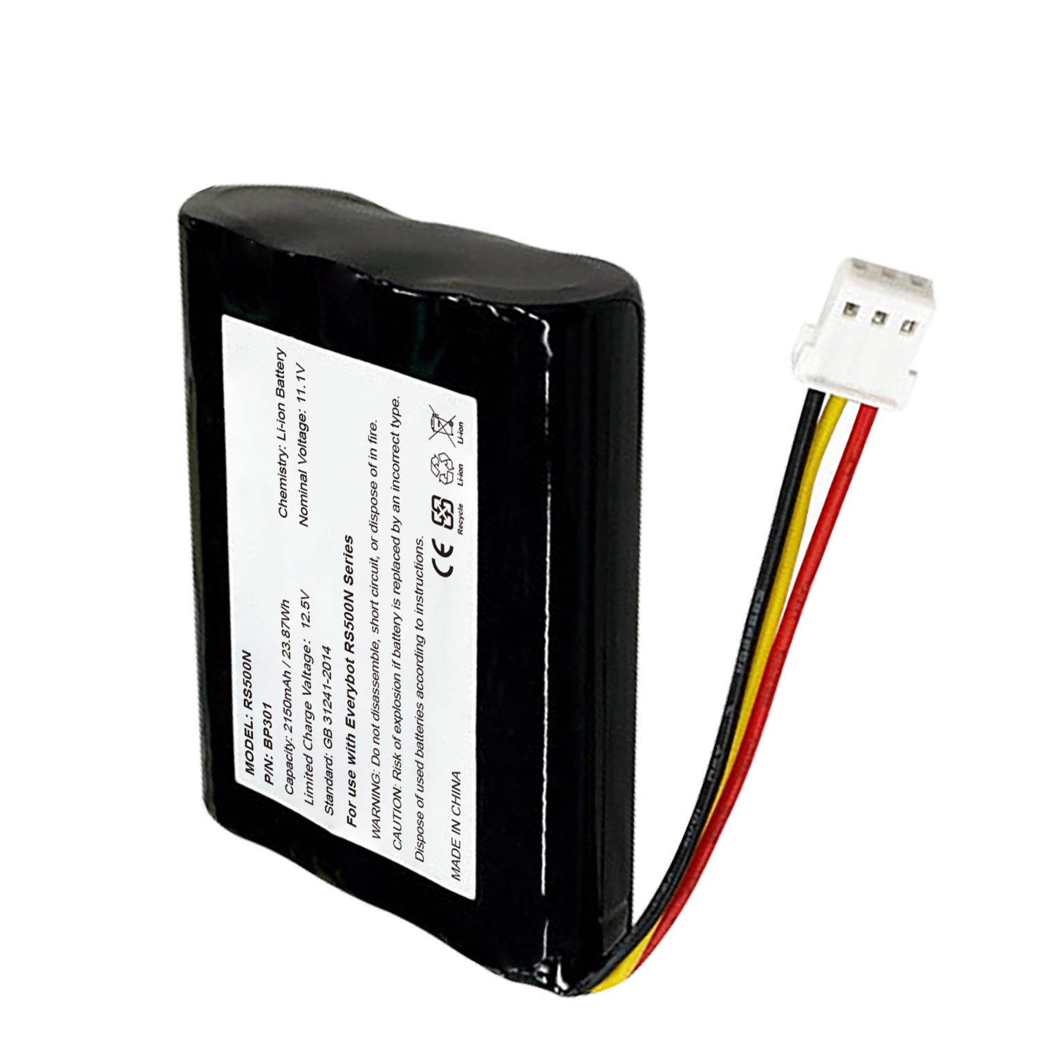11.1V 2150mAh Lithium Ion Replacement Vacuum Cleaner Sweeper Battery for Everybot RS500N