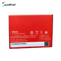 BM45 bateria xiaomi  Original Li-ion Polymer Phone  Battery for Xiaomi Redmi Note2 3.84V 3020mah